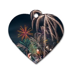 Firework Fireworks Display Lake Dog Tag Heart (one Side) by Proyonanggan