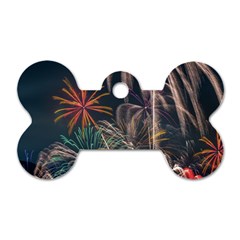 Firework Fireworks Display Lake Dog Tag Bone (one Side) by Proyonanggan