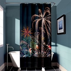 Firework Fireworks Display Lake Shower Curtain 36  X 72  (stall)  by Proyonanggan