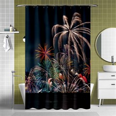 Firework Fireworks Display Lake Shower Curtain 48  X 72  (small)  by Proyonanggan