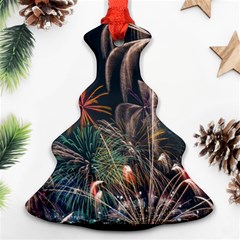 Firework Fireworks Display Lake Christmas Tree Ornament (two Sides)