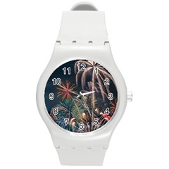 Firework Fireworks Display Lake Round Plastic Sport Watch (m) by Proyonanggan