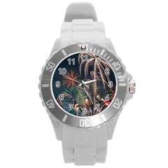 Firework Fireworks Display Lake Round Plastic Sport Watch (l) by Proyonanggan