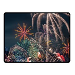 Firework Fireworks Display Lake Two Sides Fleece Blanket (small) by Proyonanggan