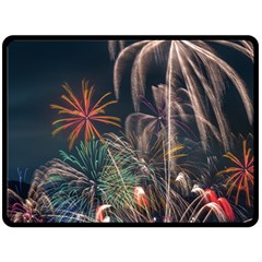 Firework Fireworks Display Lake Two Sides Fleece Blanket (large) by Proyonanggan