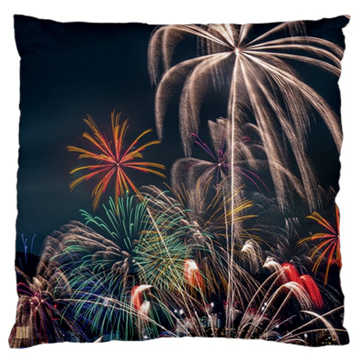 Firework Fireworks Display Lake Standard Premium Plush Fleece Cushion Case (One Side)