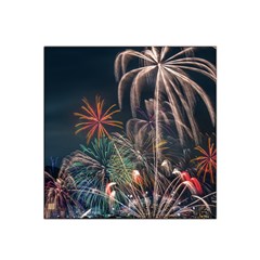 Firework Fireworks Display Lake Satin Bandana Scarf 22  X 22 