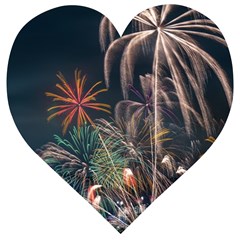 Firework Fireworks Display Lake Wooden Puzzle Heart by Proyonanggan