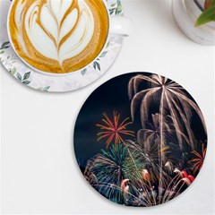 Firework Fireworks Display Lake Uv Print Round Tile Coaster by Proyonanggan