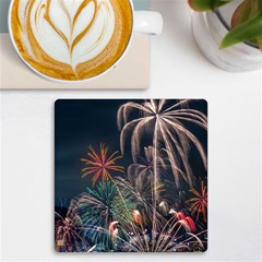 Firework Fireworks Display Lake Uv Print Square Tile Coaster  by Proyonanggan