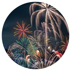 Firework Fireworks Display Lake Round Trivet by Proyonanggan