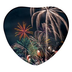 Firework Fireworks Display Lake Heart Glass Fridge Magnet (4 Pack) by Proyonanggan