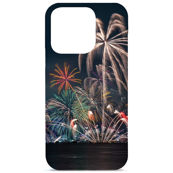 Firework Fireworks Display Lake iPhone 15 Pro Black UV Print PC Hardshell Case