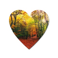 Forest Woods Autumn Nature Heart Magnet by Proyonanggan