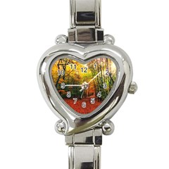 Forest Woods Autumn Nature Heart Italian Charm Watch by Proyonanggan