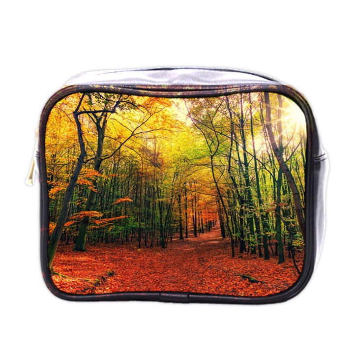 Forest Woods Autumn Nature Mini Toiletries Bag (One Side)