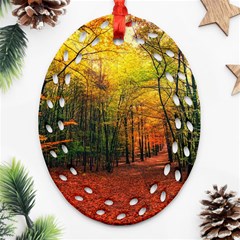 Forest Woods Autumn Nature Ornament (oval Filigree)