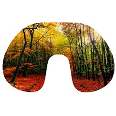 Forest Woods Autumn Nature Travel Neck Pillow by Proyonanggan