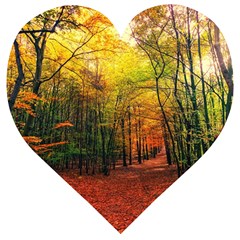 Forest Woods Autumn Nature Wooden Puzzle Heart by Proyonanggan