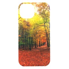 Forest Woods Autumn Nature Iphone 15 Black Uv Print Pc Hardshell Case by Proyonanggan