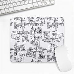 Blackboard Algorithms Black And White Pattern Large Mousepad by dflcprintsclothing