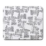 Blackboard Algorithms Black and White Pattern Large Mousepad Front