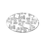 Blackboard Algorithms Black and White Pattern Sticker (Oval) Front