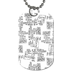 Blackboard Algorithms Black And White Pattern Dog Tag (one Side)