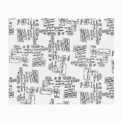 Blackboard Algorithms Black And White Pattern Small Glasses Cloth (2 Sides) by dflcprintsclothing