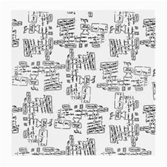 Blackboard Algorithms Black And White Pattern Medium Glasses Cloth (2 Sides)