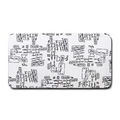 Blackboard Algorithms Black And White Pattern Medium Bar Mat by dflcprintsclothing