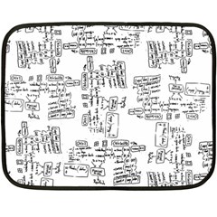 Blackboard Algorithms Black And White Pattern Two Sides Fleece Blanket (mini) by dflcprintsclothing