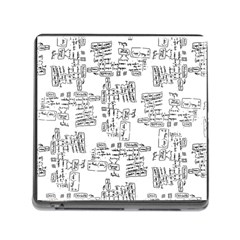 Blackboard Algorithms Black And White Pattern Memory Card Reader (square 5 Slot) by dflcprintsclothing