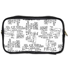 Blackboard Algorithms Black And White Pattern Toiletries Bag (one Side)