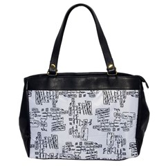 Blackboard Algorithms Black And White Pattern Oversize Office Handbag by dflcprintsclothing