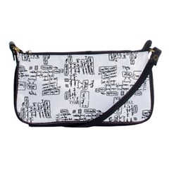 Blackboard Algorithms Black And White Pattern Shoulder Clutch Bag by dflcprintsclothing