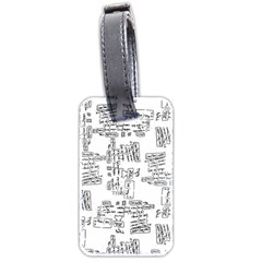 Blackboard Algorithms Black And White Pattern Luggage Tag (two Sides) by dflcprintsclothing