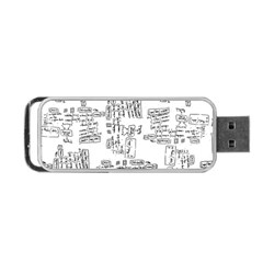 Blackboard Algorithms Black And White Pattern Portable Usb Flash (two Sides) by dflcprintsclothing