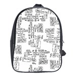 Blackboard Algorithms Black and White Pattern School Bag (XL) Front