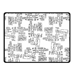 Blackboard Algorithms Black And White Pattern Two Sides Fleece Blanket (small) by dflcprintsclothing