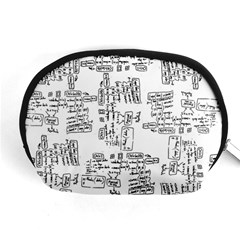 Blackboard Algorithms Black And White Pattern Accessory Pouch (medium)