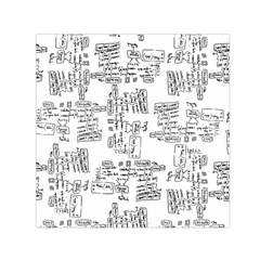 Blackboard Algorithms Black And White Pattern Square Satin Scarf (30  X 30 ) by dflcprintsclothing