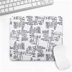 Blackboard Algorithms Black and White Pattern Large Mousepad Front