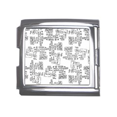 Blackboard Algorithms Black And White Pattern Mega Link Italian Charm (18mm) by dflcprintsclothing