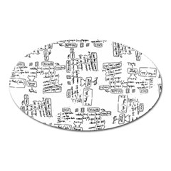 Blackboard Algorithms Black And White Pattern Oval Magnet