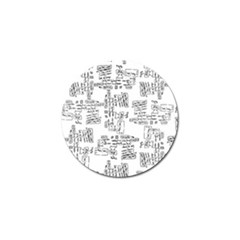 Blackboard Algorithms Black And White Pattern Golf Ball Marker by dflcprintsclothing