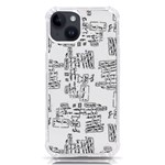 Blackboard Algorithms Black and White Pattern iPhone 14 TPU UV Print Case Front