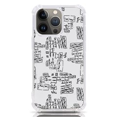 Blackboard Algorithms Black And White Pattern Iphone 13 Pro Tpu Uv Print Case by dflcprintsclothing