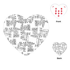 Blackboard Algorithms Black And White Pattern Playing Cards Single Design (heart)