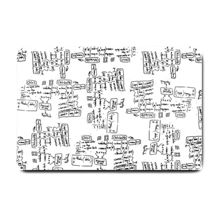 Blackboard Algorithms Black and White Pattern Small Doormat